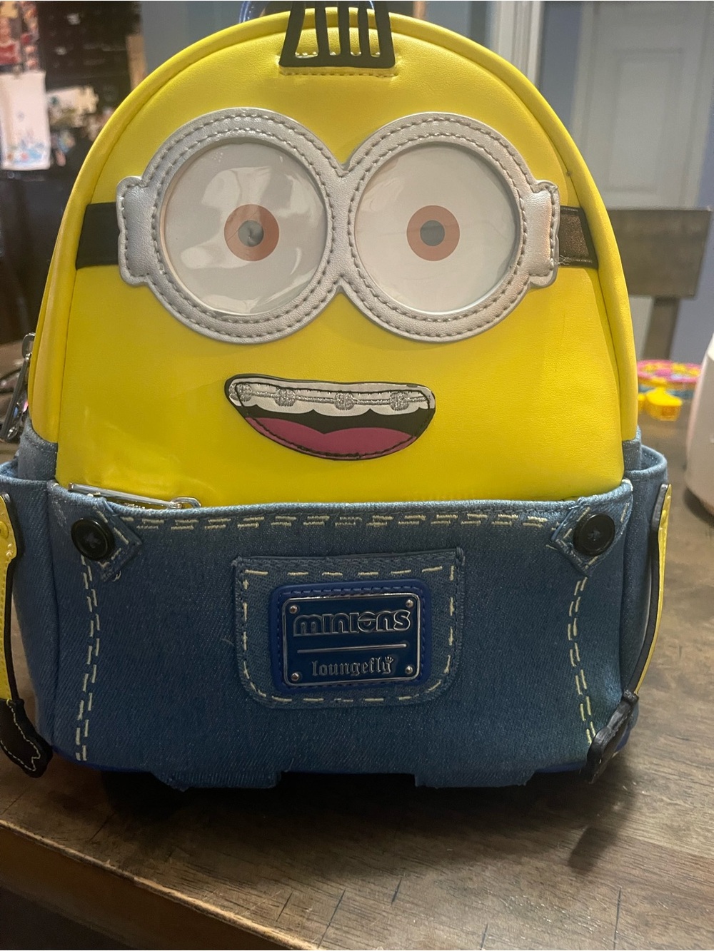 OTTO Yellow & Blue Kids Minion Face Lounge-fly Backpack
